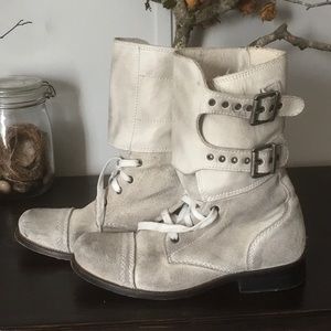 All Saints DAMISI military combat boot white 38
